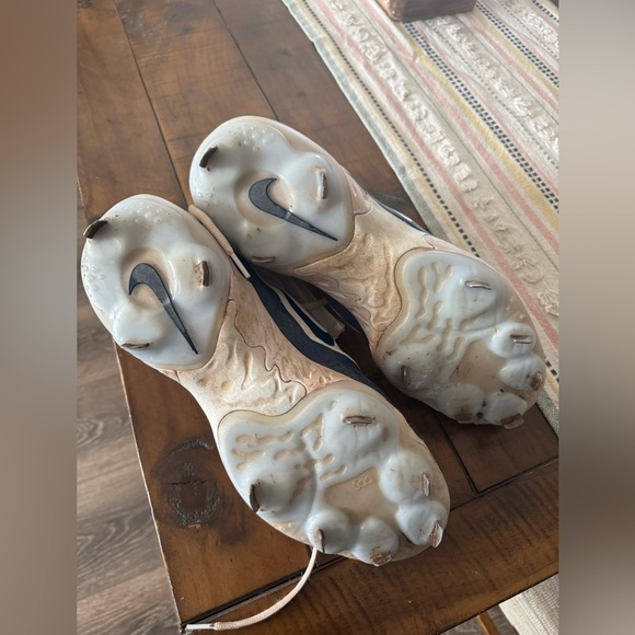 NIKE MENS ALPHA HUARACHE ELITE 4 WHITE NAVY  METAL BASEBALL CLEATS - Picture 4 of 5